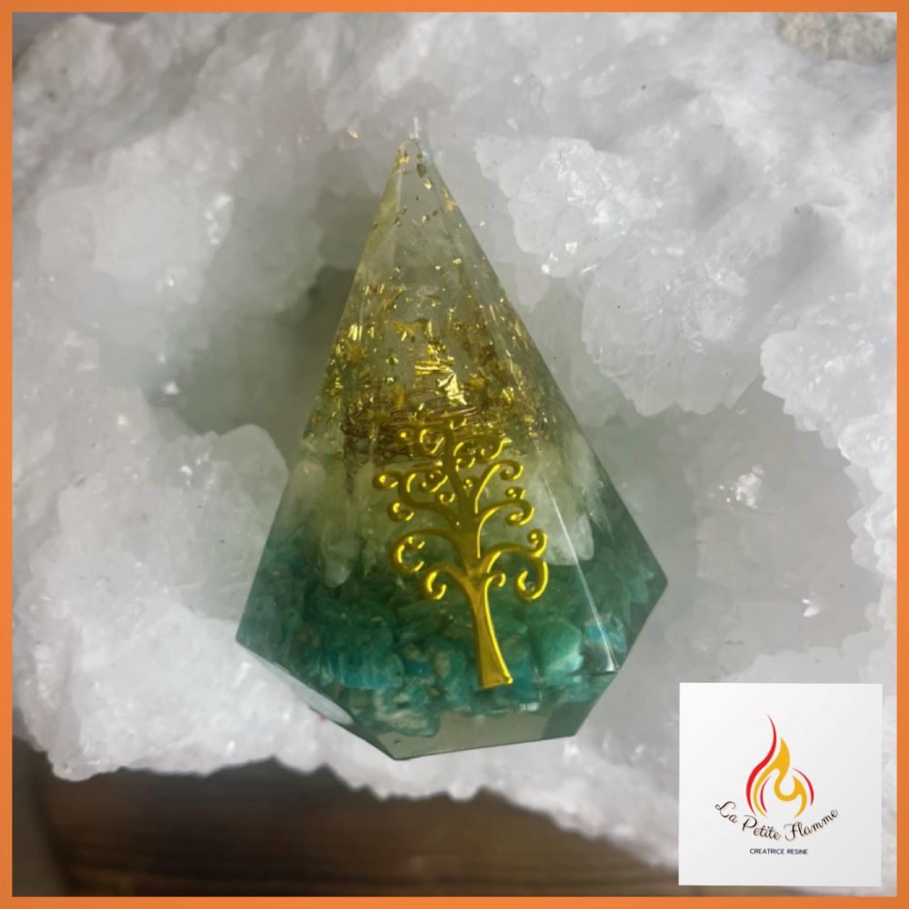 orgonite création résine la petite flamme