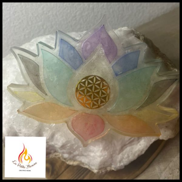 plateau rechargement résine fleur de lotus la petite flamme