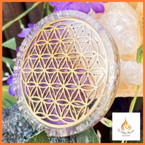 Plateau Fleur de Vie Fluorite Multicolore