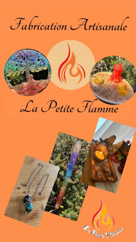 la petite flamme créatrice résine pendule baguette magique porte encens arbre de vie encens