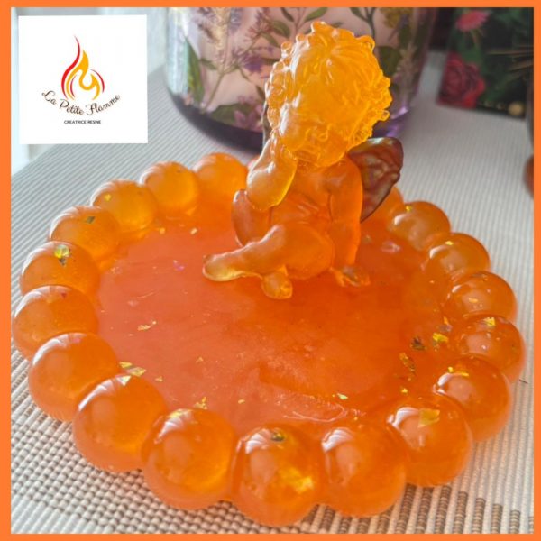 ange lueur ambre orangé résine création la petite flamme