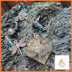Pendule Orgonite Diamant Fluorite