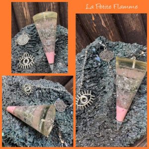Pendule Orgonite Stalactite Quartz Rose