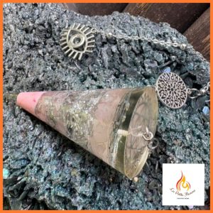 Pendule Orgonite Stalactite Quartz Rose