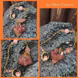 Pendule Orgonite Diamant Rhodonite