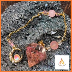 Pendule Orgonite Diamant Rhodonite
