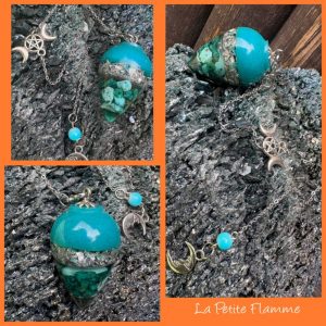 Pendule Orgonite Goutte Turquoise