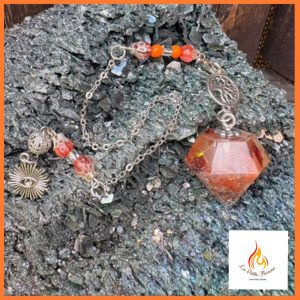 Pendule Orgonite Diamant Cornaline