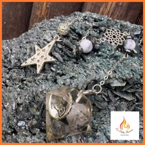 Pendule Orgonite Diamant Quart Tourmaline Rutile