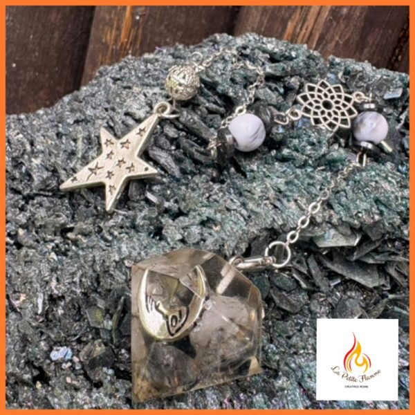 pendule orgonite diamant divinatoire création résine la petite flamme
