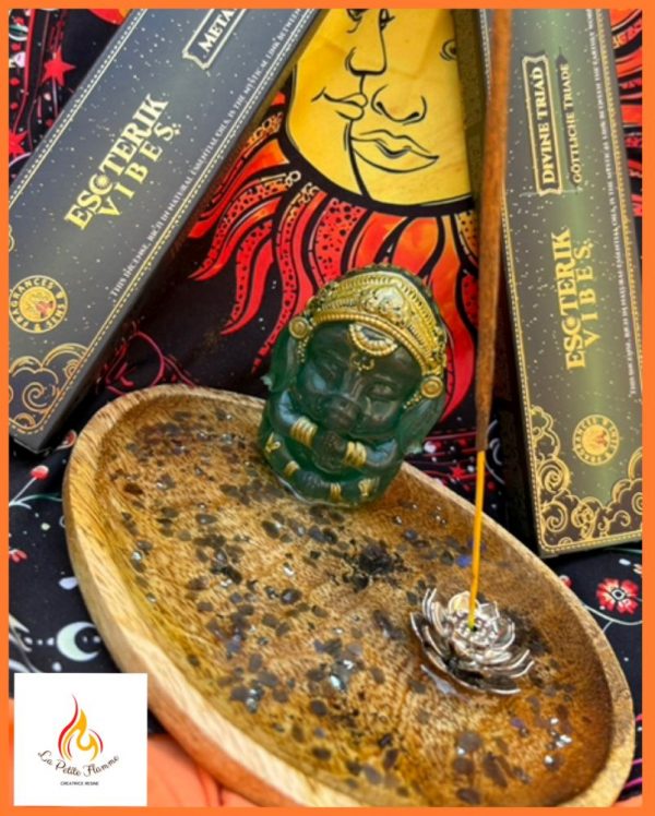 porte encens méditation ganesh labradorite création la petite flamme