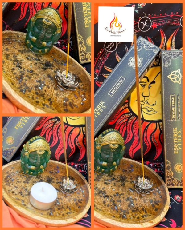 porte encens méditation ganesh labradorite création la petite flamme